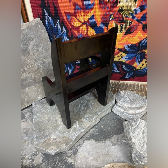 High Gloss Dark Brown Doll Chair Plant Stand/ Prop - Picture 8 of 12